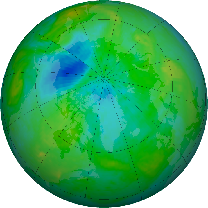 Arctic ozone map for 16 August 2004